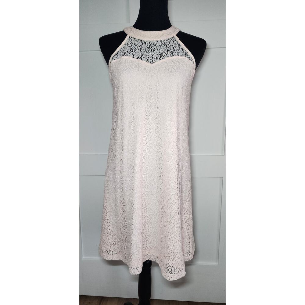 Candies Pink Lace Sleeveless Dress Womens Size Small